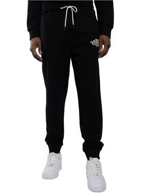 Men's Black Knit Jogger Sweatpants with Contrast Drawcord